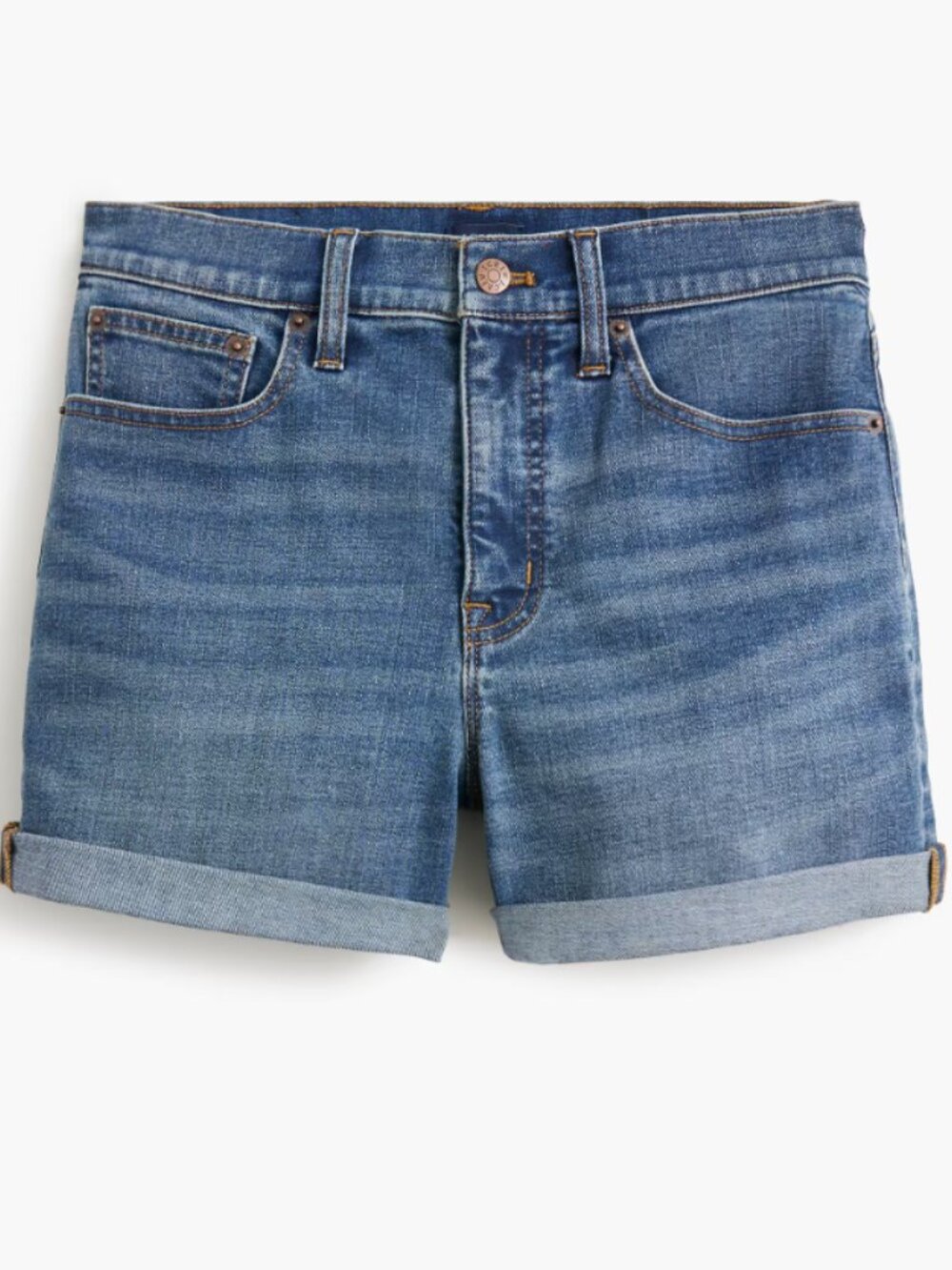 J. Crew Classic Denim Boyfriend Shorts Cuffed Medium Wash Size 4